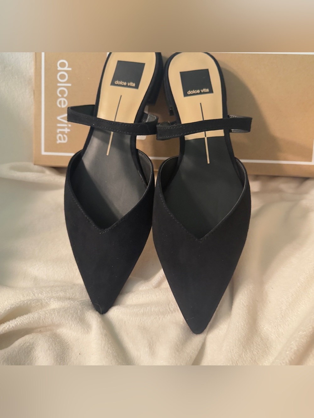 NEW DOLCE VITA women's kanika pointed toe strap slip on flats sandals loafers 7W